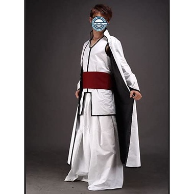 Bleach Sōsuke Aizen Anime Seragam Pakaian Cosplay Kostum yukata kimono