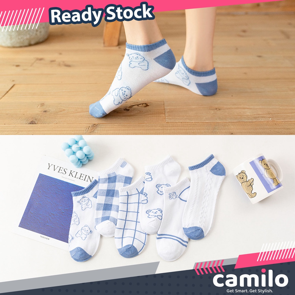 ☀CAMILO☀ KK11 Kaos Kaki Panjang Motif Polos Garis Sock Kaoskaki Wanita Unisex Pria Import Murah