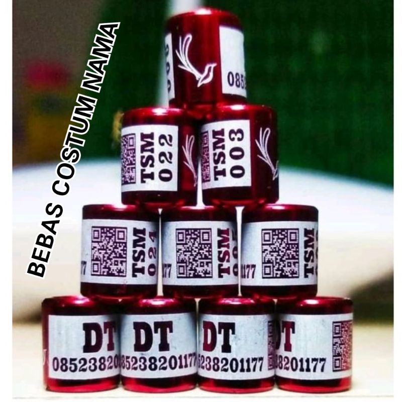 RING BURUNG BLOK BARCODE STANDAR / RING BURUNG BARCODE LASER BLOK /RING BURUNG COSTUM NAMA / RING BU