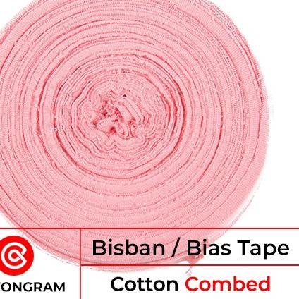 Bisban Kain Bahan Kaos Katun Bias Tape Meteran Aksesoris Kaos - 4 cm