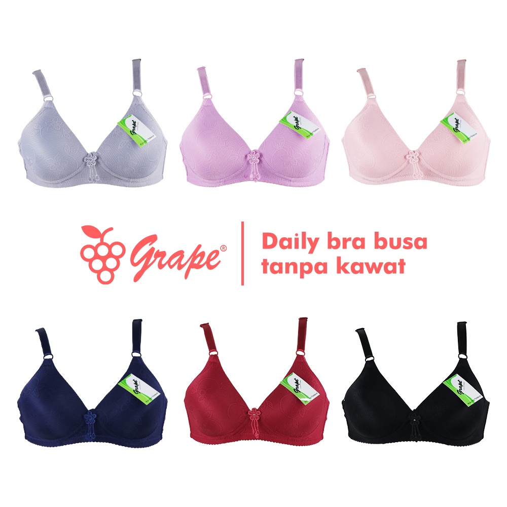 Grape - Fashion Bra Renda Tanpa Kawat Busa Sedang Bh Spm 0378