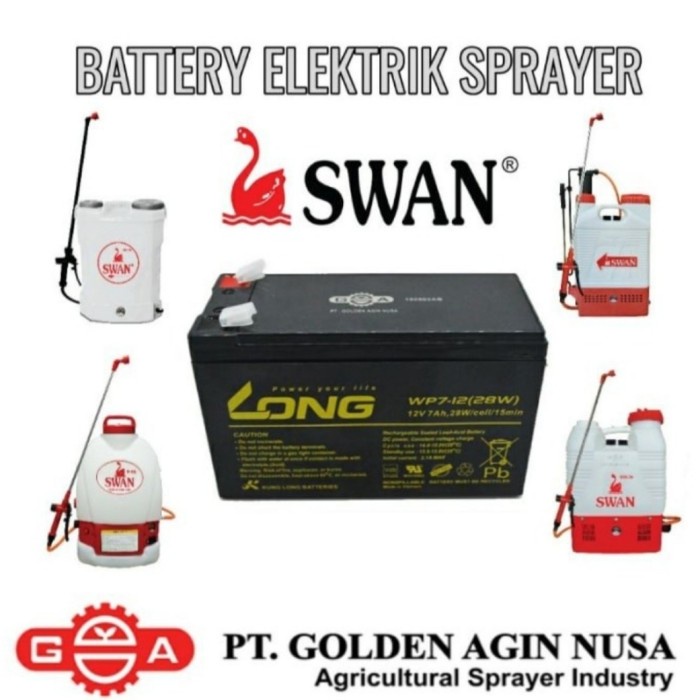 Ready Stok - Accu Batrai Sprayer Elektrik Swan,Aki Sprayer