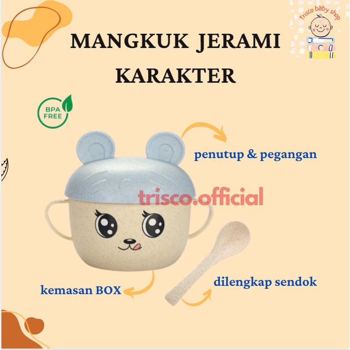 Mangkuk Anak Karakter Serat Jerami Unik