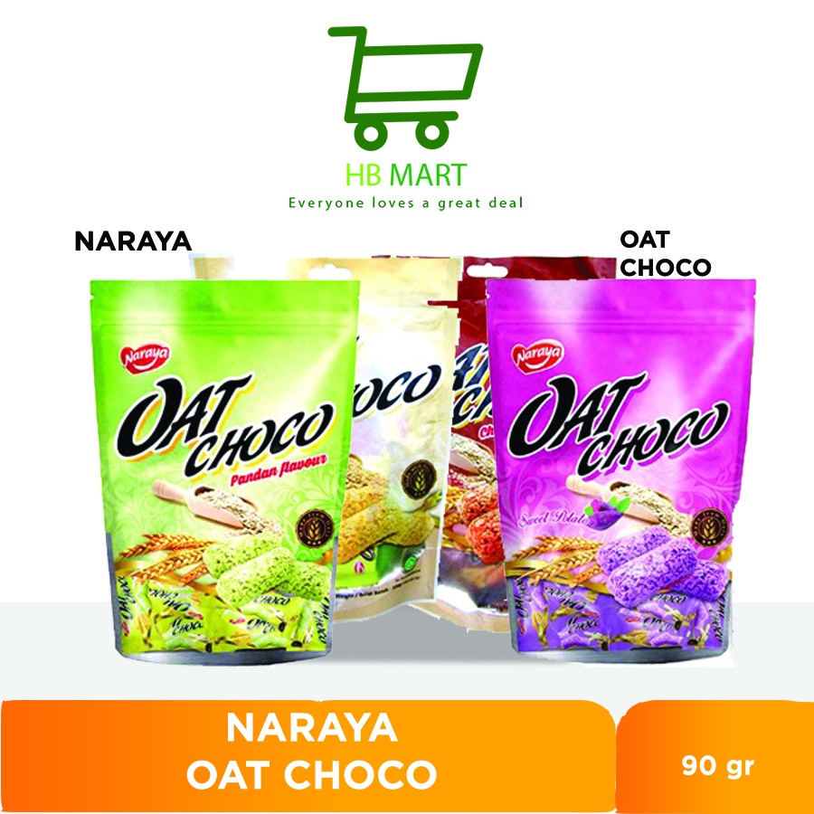 

NARAYA OAT CHOCO 90g-100g - PANDAN / ORI / CHOCOLATE / SWEET POTATO