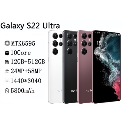 [Alx] Hp Samsung Galaxy S22 Ultra Handphone 12GB + 512GB Smartphone 5G Ponsel Android 5800mAh Batera