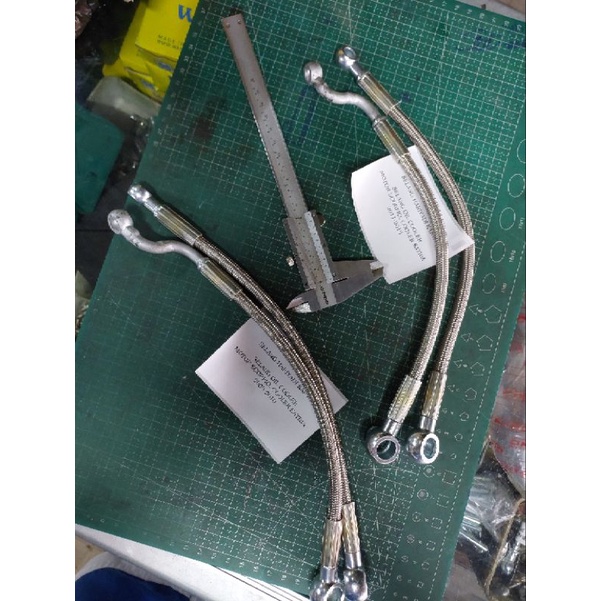 selang oil cooler pendingin oli scorpio satria fu braided sepeda motor bonus ring tembaga set