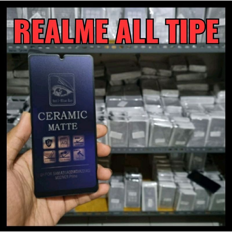 Tg Anti gores ceramic blue matte realme all type