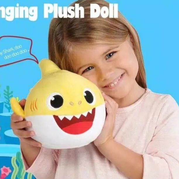 Kado Mainan Anak Baby Shark Dancing Singing / Mainan Boneka Baby Shark - BLUE