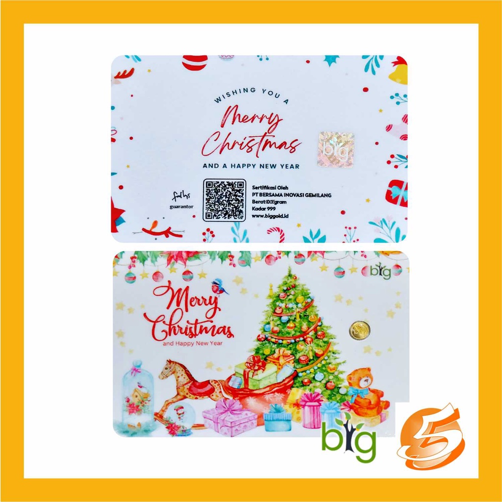 LM Emas Logam Mulia Big Gold 0.05 0,05 Gram Edisi Natal Christmas Tahun Baru New Year Ukuran Kecil M