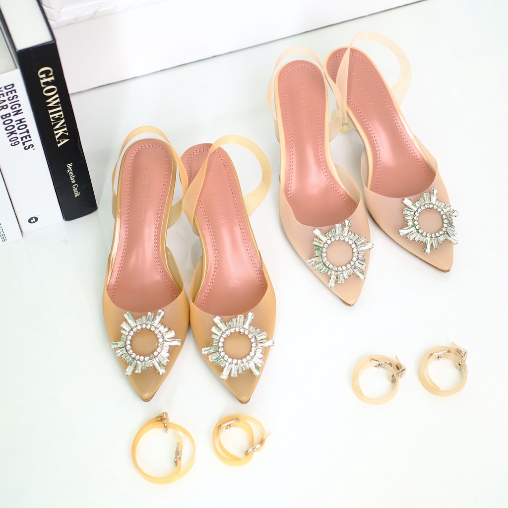 [7.7 Boombastis Sale⚡] - SEPATU WANITA AMS009 AMS GLASS HEELS PREMIUM IMPORT