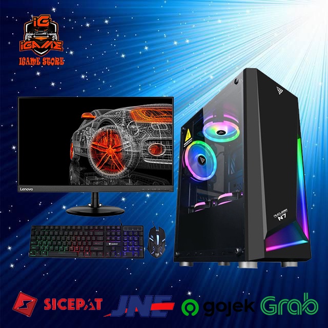 Paket Lengkap Full SET PC GAMING RYZEN 5 4600G - Monitor 24&quot; Super Mantap Siap Gaming