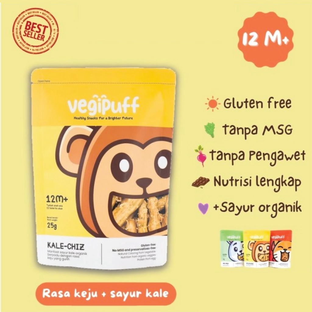Vegipuff Snack Anak Sehat Organik / Cemilan Anak Gluten Free