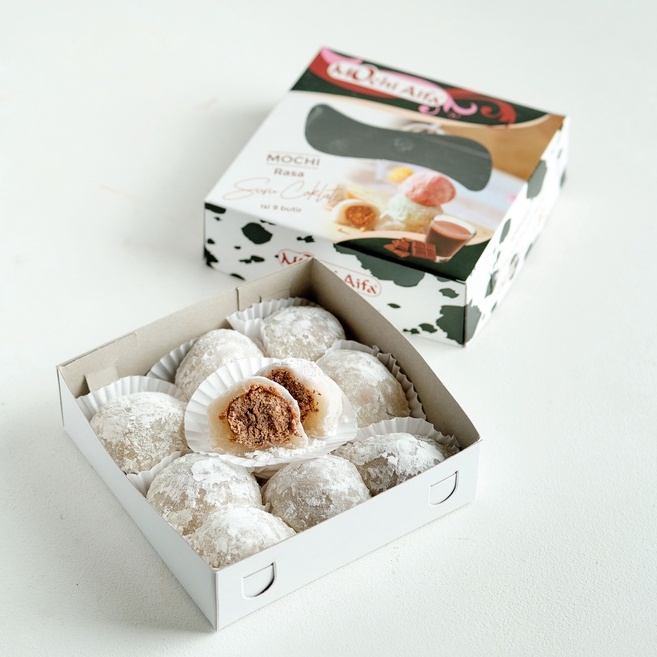 

Mochi Aifa Rasa Susu Coklat kacang di Balut Sagu
