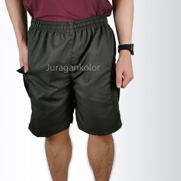 Celana Pendek Pria Polos Kantong Tutup Samping