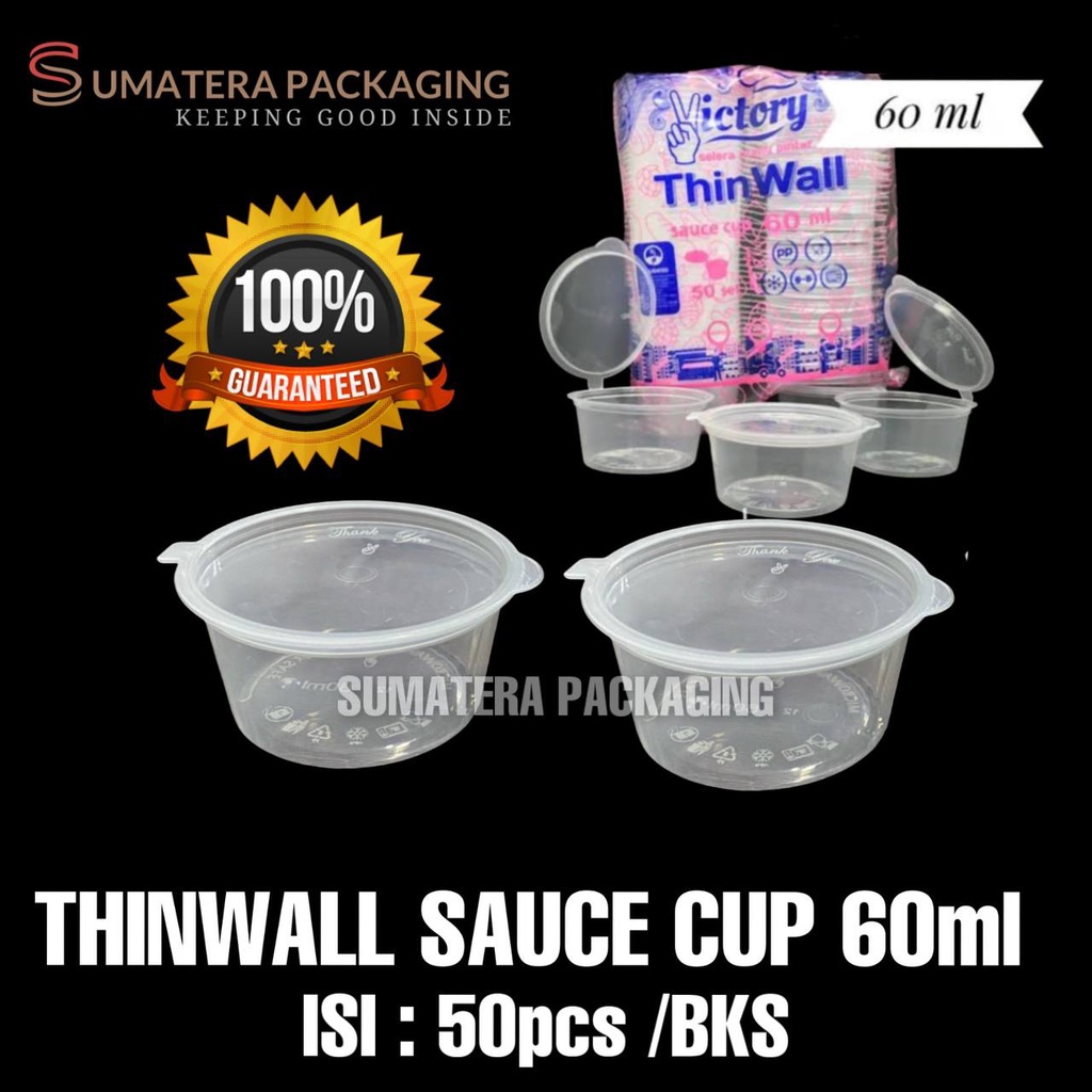 Thinwall Cup 60ml tempat saus saos Puding victory sambal kecap
