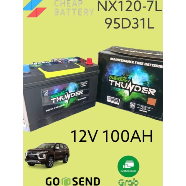 AKI MOBIL MITSUBISHI PAJERO MASSIV THUNDERNX120-7L  95D31L  105D31L KERING