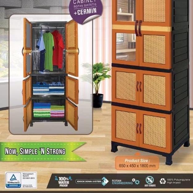 

LEMARI PLASTIK GANTUNG/ LACI/ KACA NAPOLLY CRS 1GX36.2C MOTIF ANYAMAN stock ready