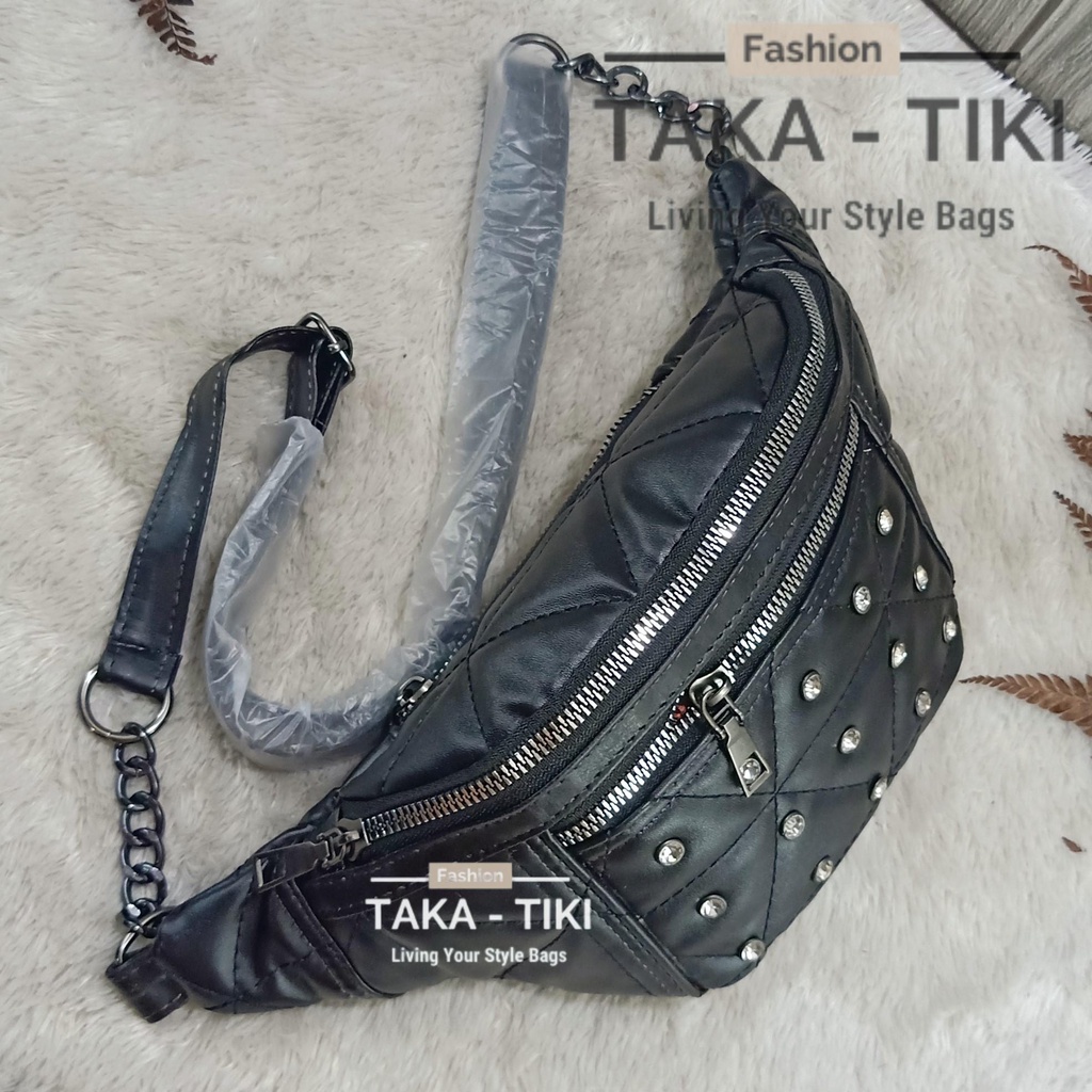 WAISTBAG NUNA DIAMOND FASHION KOREA. TAS 3 RUANG BORDIR PREMIUM BEST K FASHION 2022