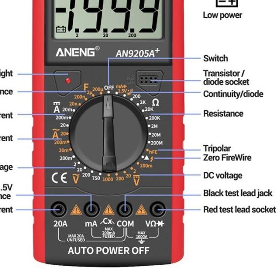 Multitester / Multimeter / Avometer DIGITAL Landeks DT-9205A DT9205A - DT9205 Orange