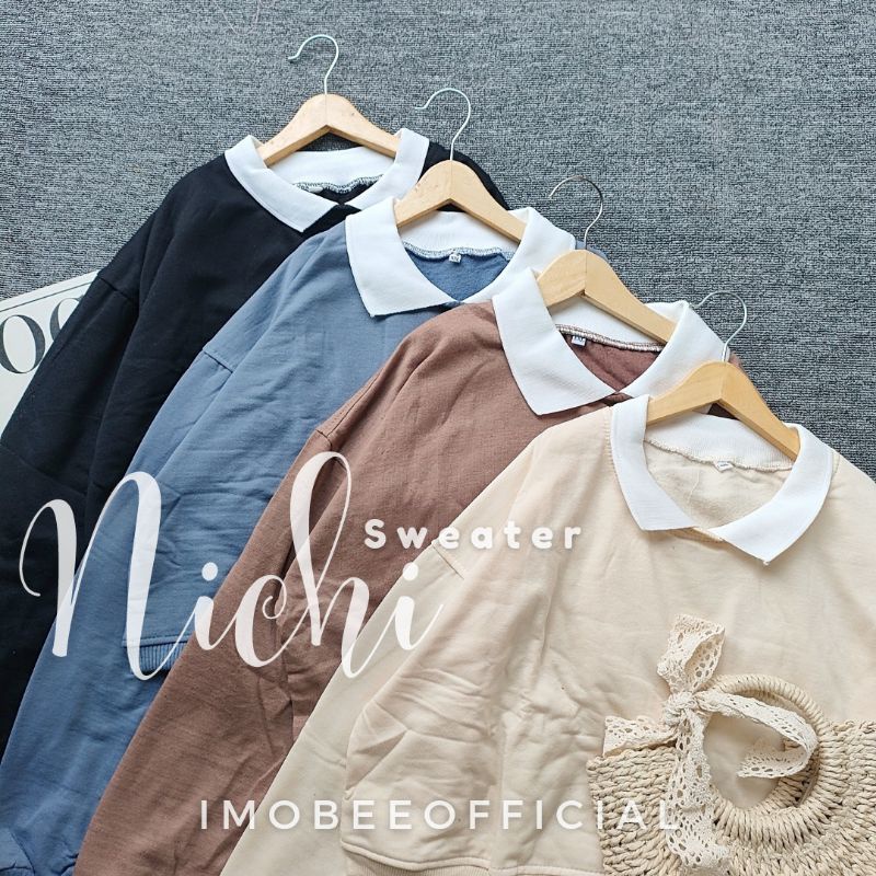 NICHI COLLAR SWEATER // COLLAR CROP SWEATER KOREA