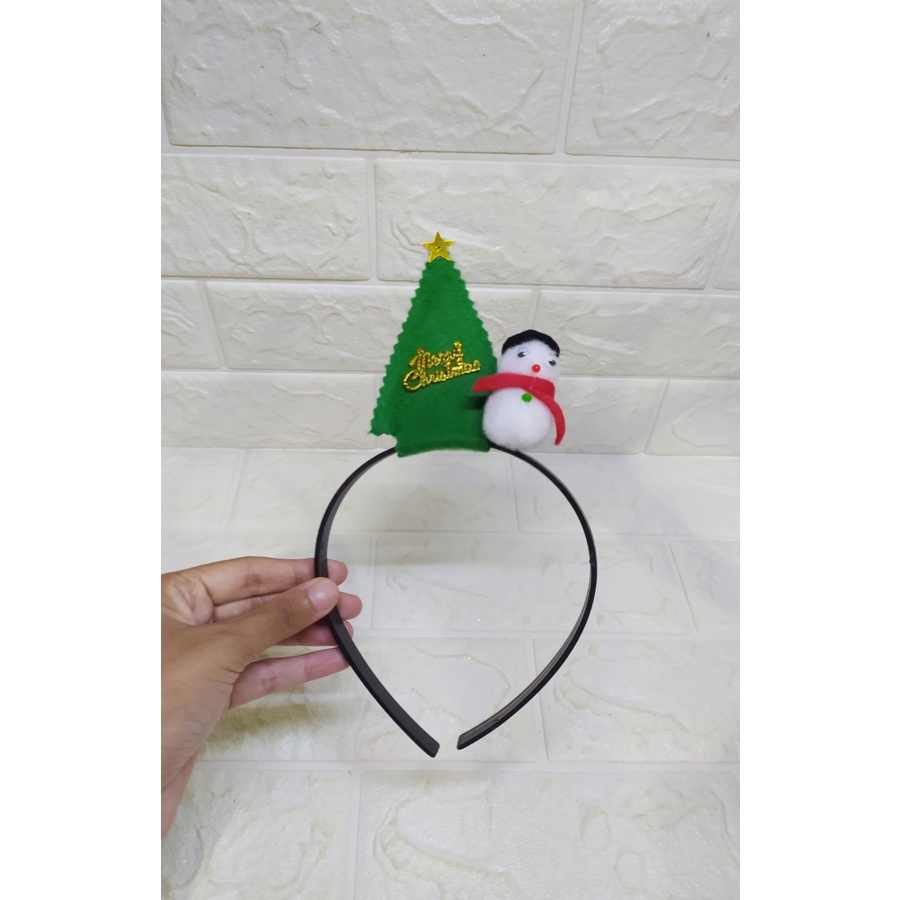 Bando Cemara Snowman - Bando cute aksesoris Natal