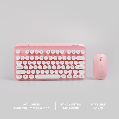 Rexus Keyboard Mouse Wireless KM9 Combo - Putih