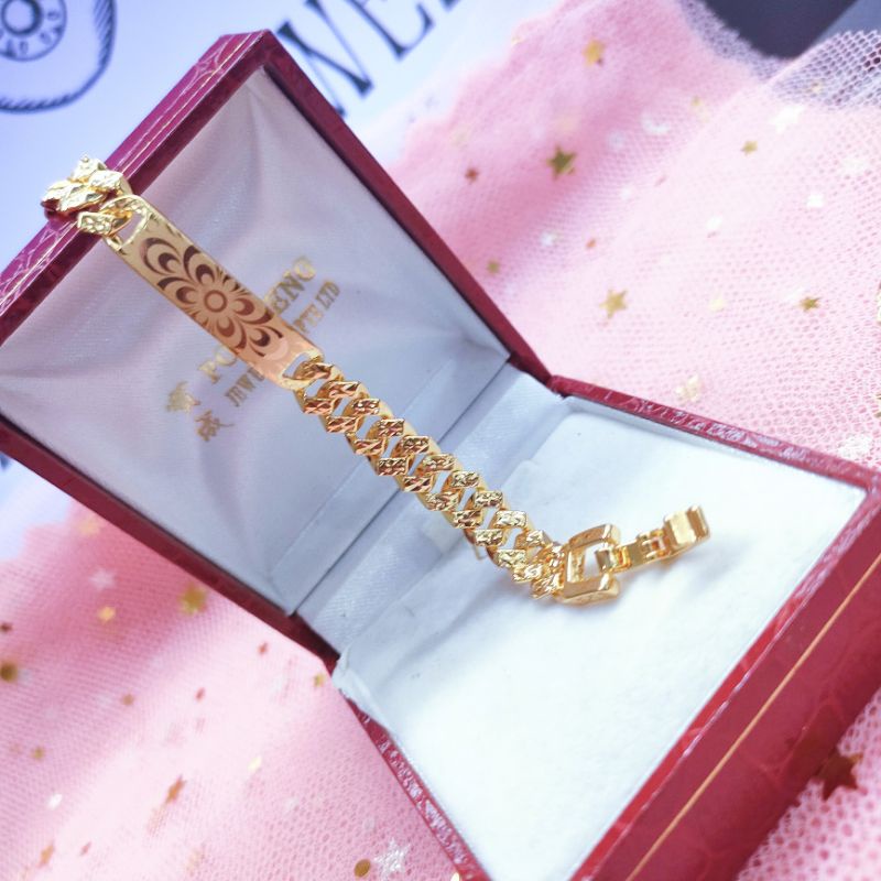 Gelang Tangan Anak Titanium Anti Karat Lapis Emas 18K 191MH