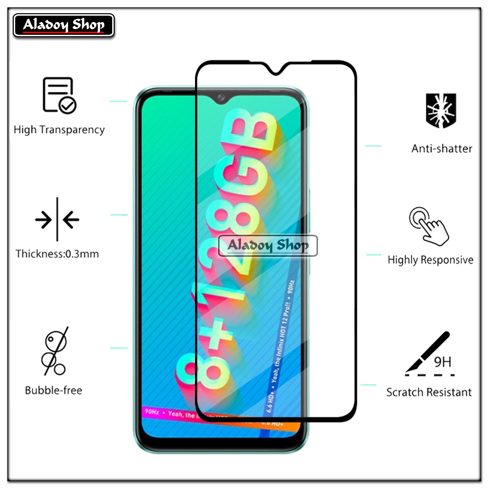 PAKET Tempered Glass + Skin Carbon Film 3D Infinix Hot 12 Pro