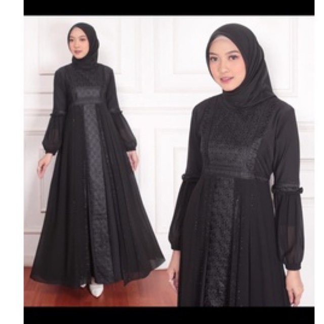 Holicsusan Abaya Turkey 1451 Abaya Full Black Abaya Arab Gamis Arab Abaya mewah Seragam Shereen Abaya