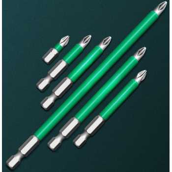 GS7i Greenery Kepala Mata Obeng Magnetic Screwdriver Bit 6 Pcs Gn006 Green Ori-YA