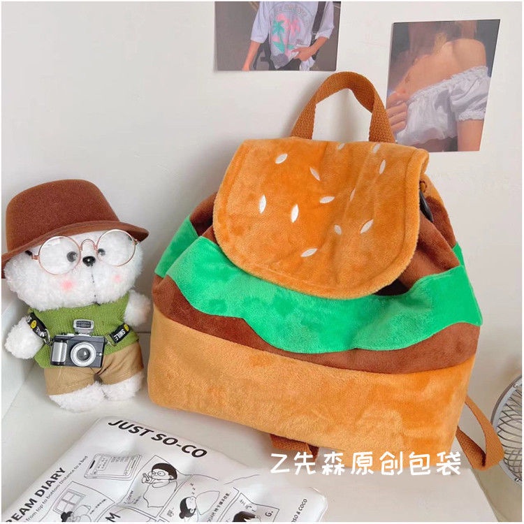 ✴✗♂Seraser Malas Hamburger Multi-Fungsional Ransel Messenger Tas Jepang Hong Kong Gaya Gadis Lucu Tas Bahu Tas Kecil Semua Pertandingan