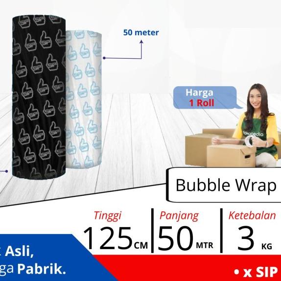 

Bubble wrap Hitam Putih 3kg Plastik Bubblewrap 1 Roll - Hitam, 2.4 KG