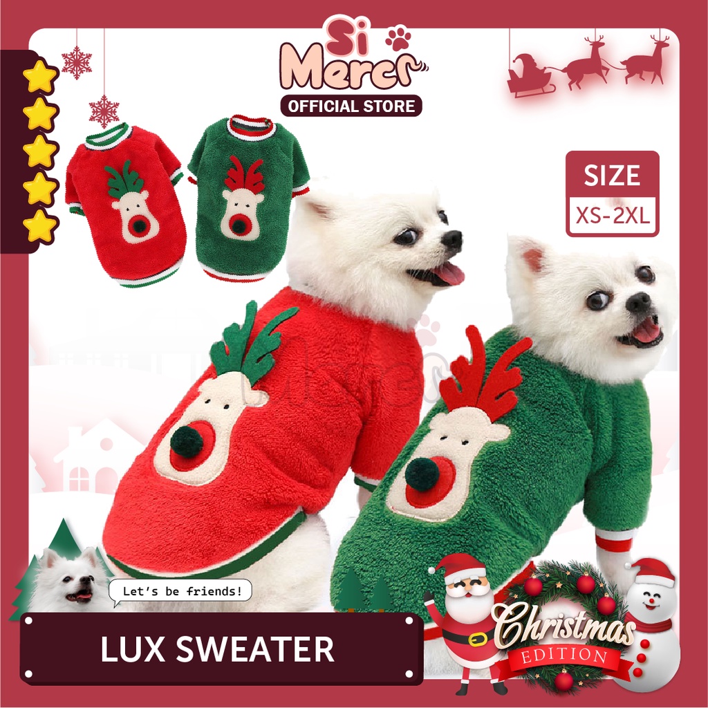 Baju Anjing Kucing Hewan Hoodie Natal / Baju Sweater Anjing Natal / Pet Clothes For Christmas Premium