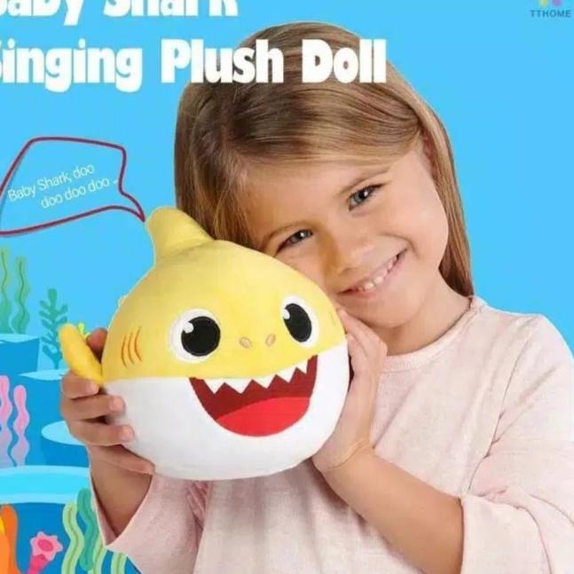 Kado Mainan Anak Baby Shark Dancing Singing / Mainan Boneka Baby Shark - BLUE