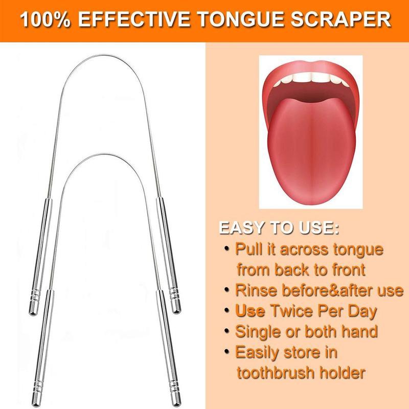 3pcs/set Alat Pembersih Lidah Stainless Steel/ Tongue Cleaner Scraper Bau Mulut