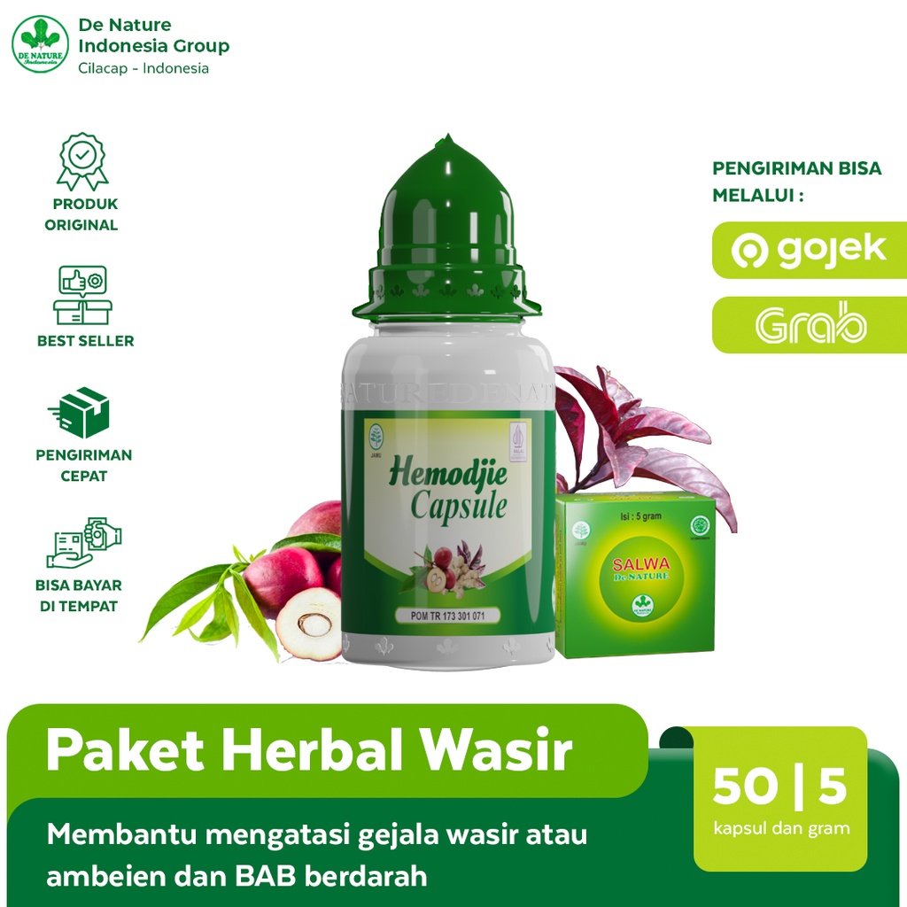 

Merk Obat Wasir Bab Berdarah Benjolan Didubur Hemodjie Salwa De Nature Original Bpom