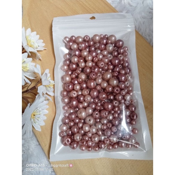 mote mutiara/mutiara berat/(-+270) butir mix ukuran +diamond cangkang 20ss