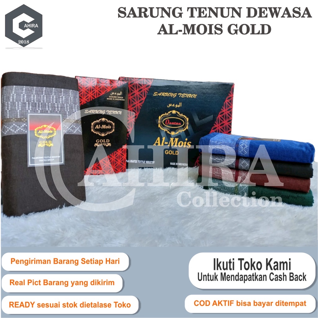 SARUNG TENUN ALMOIS GOLD SARUNG DEWASA KUALITAS TERJAMIN