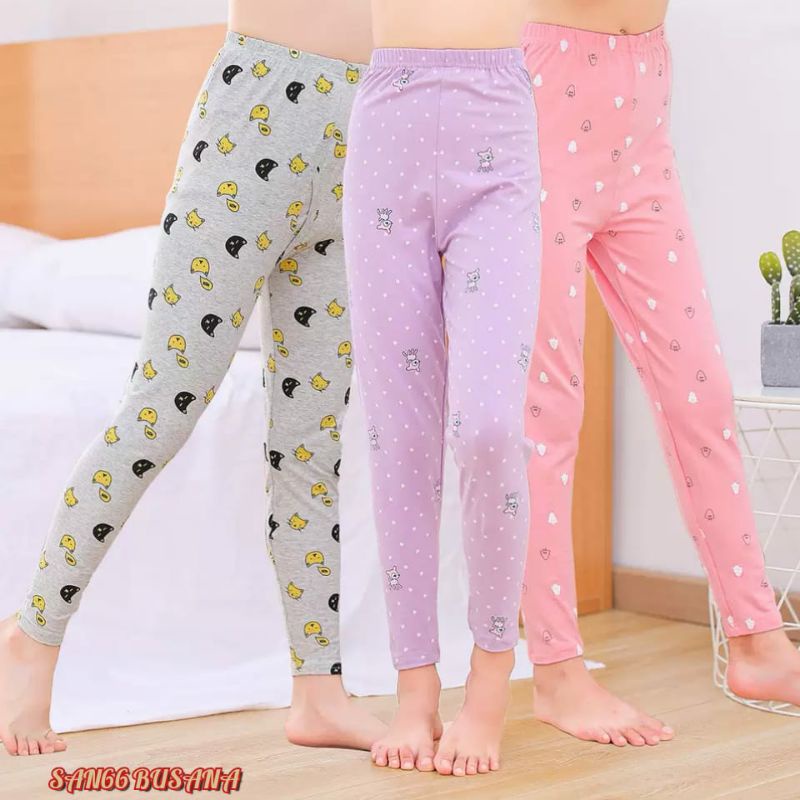 Celana Panjang Tidur Velvet Anak Perempuan 1-13 Tahun Bahan Kaos