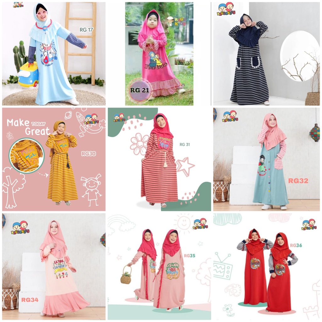 Raggakids Gamis Anak minimal pembelian 2 gamis/baju (GROSIR/RESELLER)