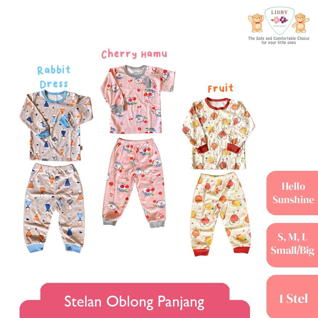 LIBBY Setelan Oblong Panjang Motif Hello Sunshine