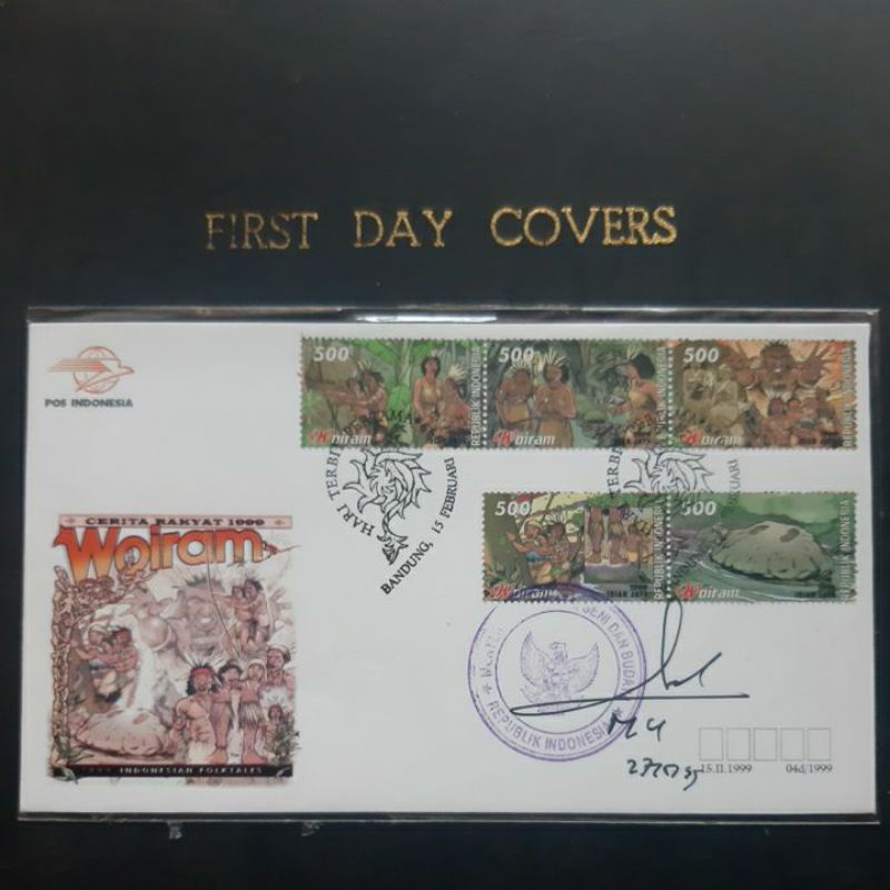 

Sampul prangko SHP cerita rakyat 1999 tt Marzuki Usman Menteri Seni dan Budaya