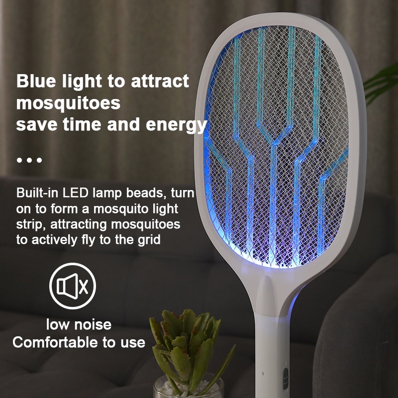 Mosquito Swatter 2 in 1 Lampu LED Raket Nyamuk dan Perangkap Nyamuk | Mosquito Catcher LED import