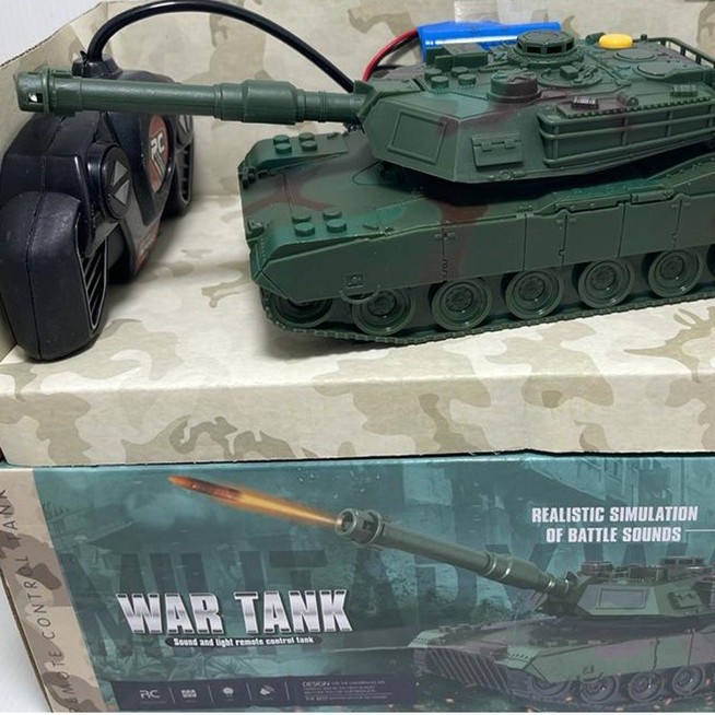 mainan tank remote control war tank hijau