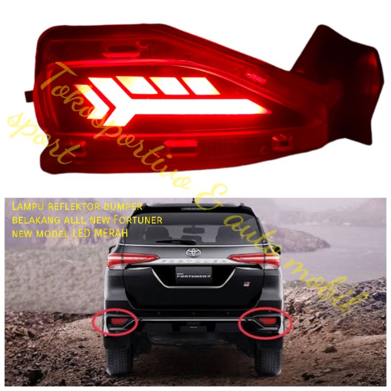 Lampu LED bumper belakang  Reflektor mata kucing Toyota all new Fortuner 2016-2022 model LED NEW