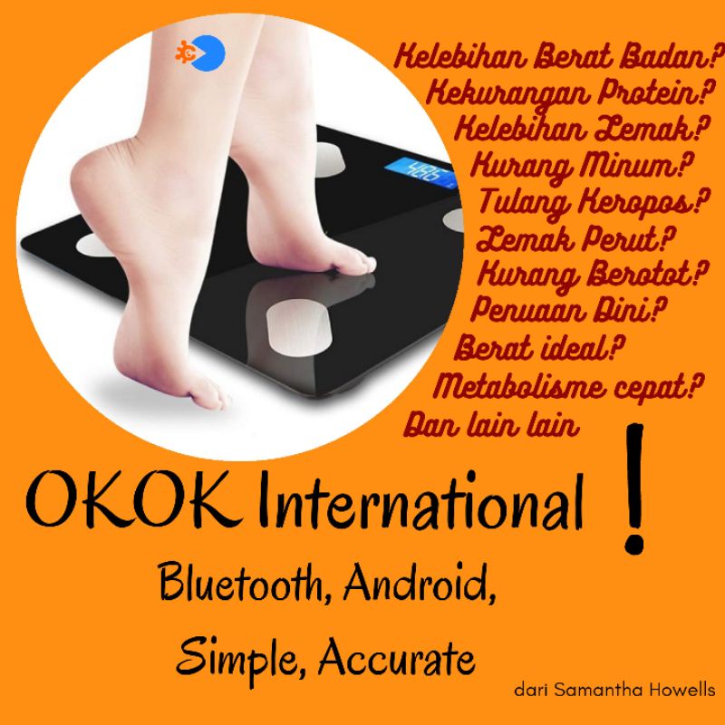 Timbangan Badan Kebugaran Smart Scale OKOK International mengukur 12 indeks kebugaran essensial