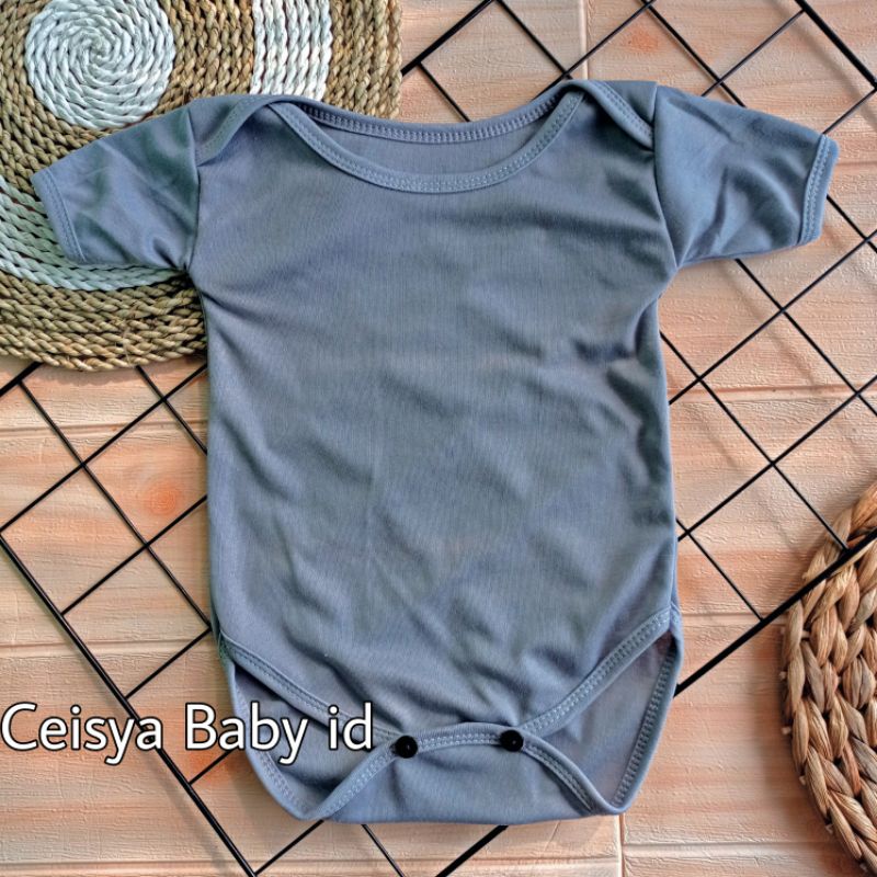 3 PCS Jumper Bayi Bodysuit Seri Abu / Jumper Bayi Baru Lahir 0-3 Bulan