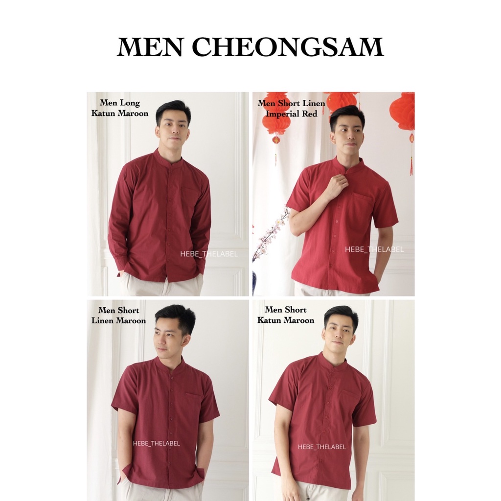 Men Cheongsam Chinese New Year Kemeja Pria