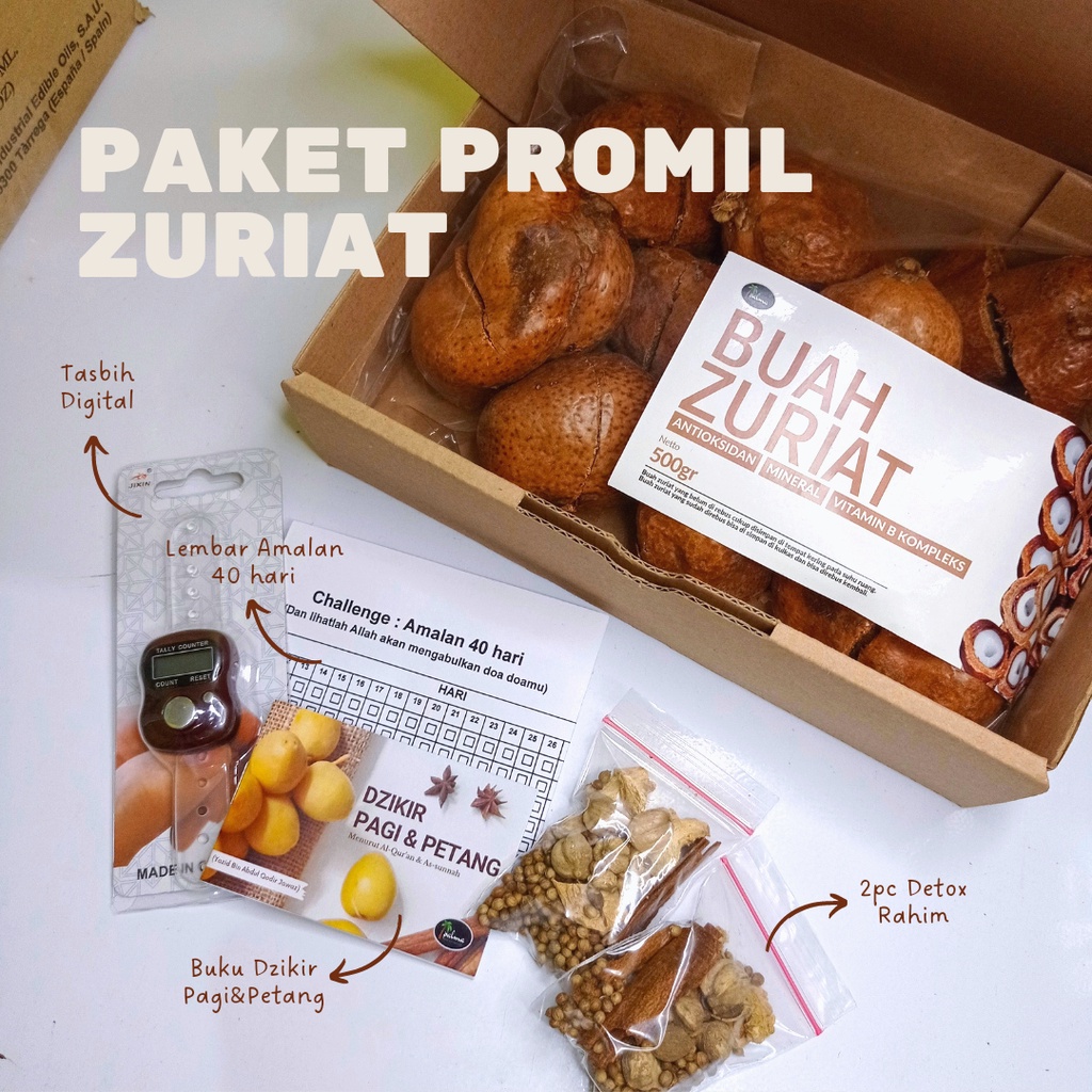 PAKET PROMIL BUAH ZURIAT FREE TASBIH DIGITAL BUKU DZIKIR PAGI PETANG