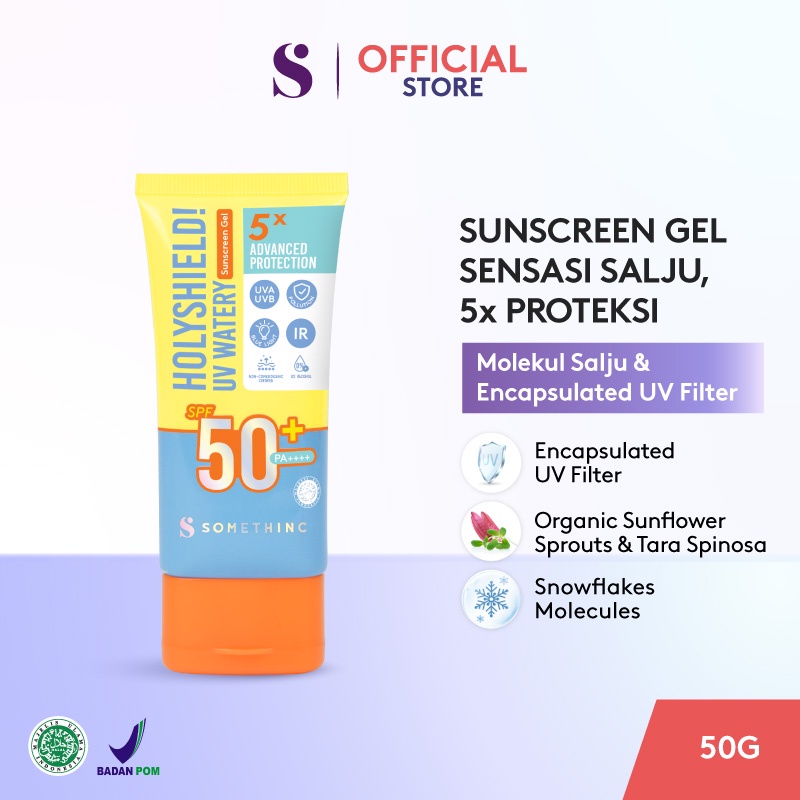 ✨ AKU MURAH ✨ SOMETHINC Holyshield! UV Watery Sunscreen Gel SPF 50+ PA++++ / Sunscreen Sensasi Salju